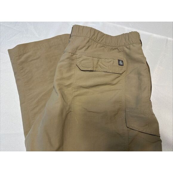 North Face Hiking Pant Mens XL Khaki Convertible Zip‎ Shorts Elastic Waist Cargo - Picture 1 of 13